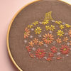 Floral pumpkin hand embroidery hoop