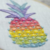 Pineapple rainbow hand embroidery hoop