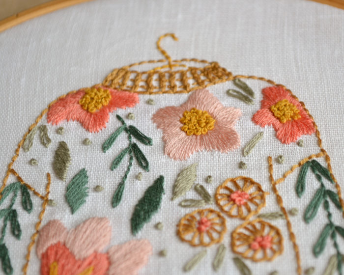 Floral sweater hand embroidery stitches