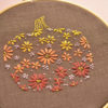 Floral pumpkin hand embroidery hoop