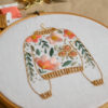 Floral sweater hand embroidery hoop