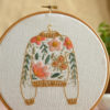 Floral sweater hand embroidery hoop