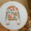 Floral sweater hand embroidery hoop