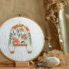 Floral sweater hand embroidery hoop