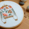 Floral sweater hand embroidery hoop