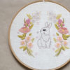 Easter floral rabbit hand embroidery hoop