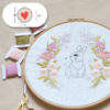 Easter floral rabbit hand embroidery hoop