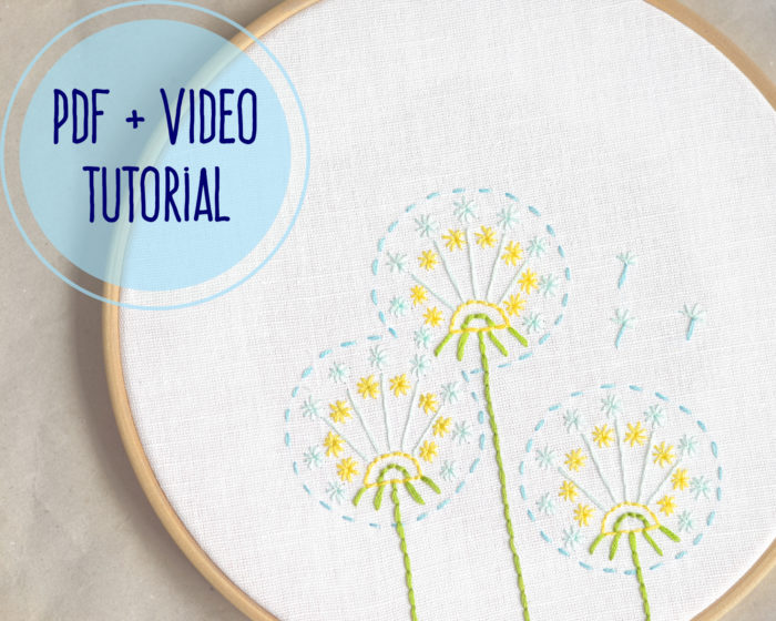 Dandelions beginner hand embroidery tutorial