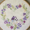 Sweet Home floral heart hand embroidery hoop