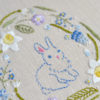 Bunny Easter rabbit spring flowers hand embroidery stitches