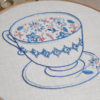 Floral cup hand embroidery hoop