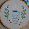 Coffee lover hand embroidery hoop