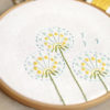 Dandelions beginner hand embroidery hoop