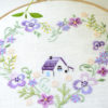 Sweet Home floral heart hand embroidery hoop