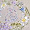 Bunny Easter rabbit spring flowers hand embroidery stitches