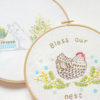 Easter chick floral hand embroidery hoops