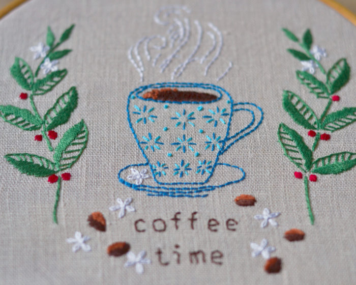 Coffee lover hand embroidery stitches