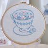 Floral cup hand embroidery hoop