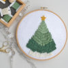 Christmas Boho Tree hand embroidery hoop