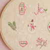 Snowman Christmas hand embroidery hoop