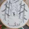 Woodland deer hand embroidery hoop