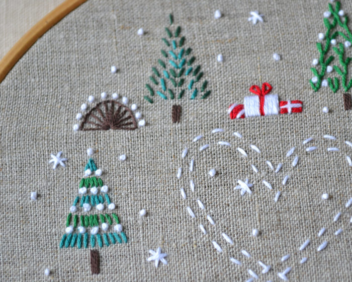 Merry Christmas Hand embroidery stitches