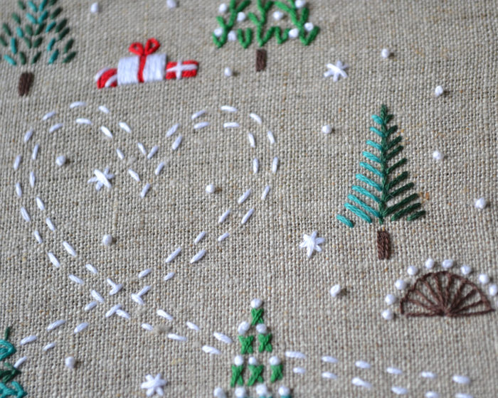 Merry Christmas Hand embroidery stitches