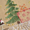 Cat under the Christmas tree hand embroidery stitches