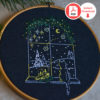 Cat on window Christmas hand embroidery hoop