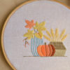 Pumpkin Fall decor hand embroidery hoop