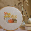 Pumpkin Fall decor hand embroidery hoop