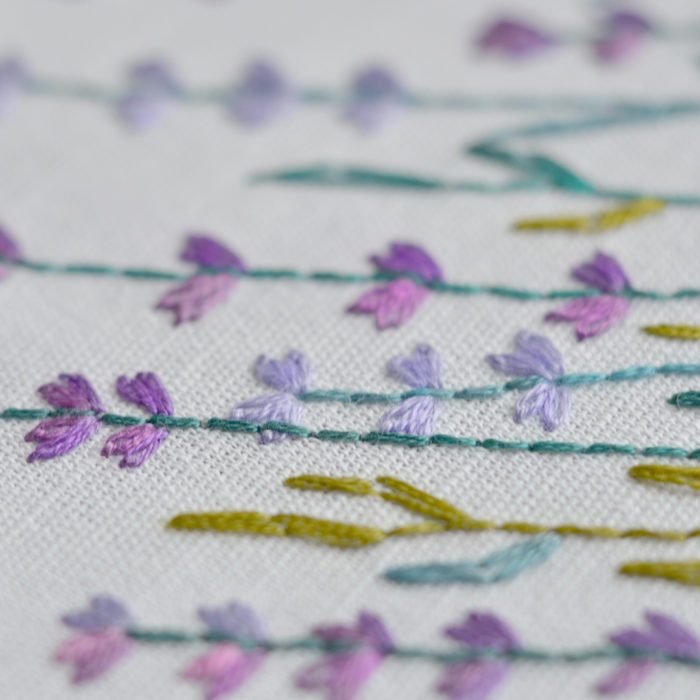 Lavender hand embroidery design